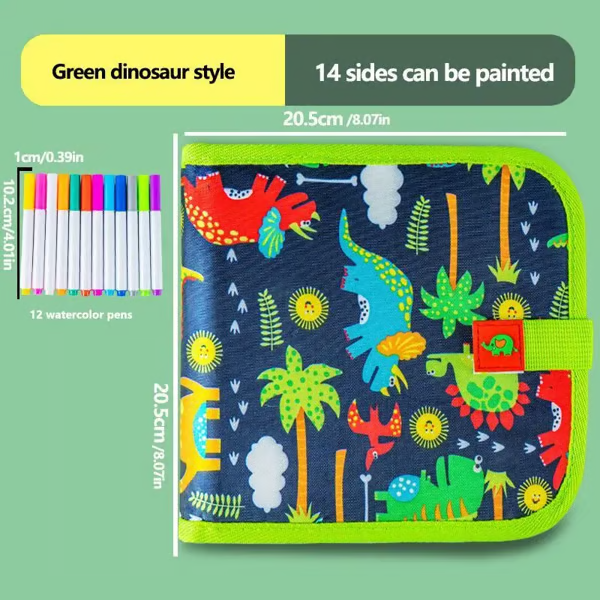 🔥Dinosaur Pattern Erasable Coloring Graffiti Book Set