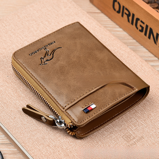 🔥🔥Men Wallet Zipper Genuine Leather Purse ( RFID PROTECTED )